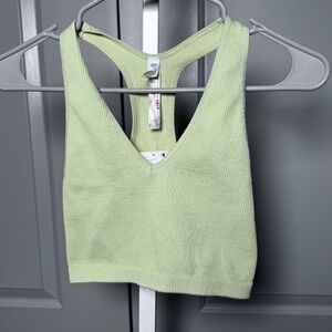 Free People Movement Green Ribbed Tank Top M NWT